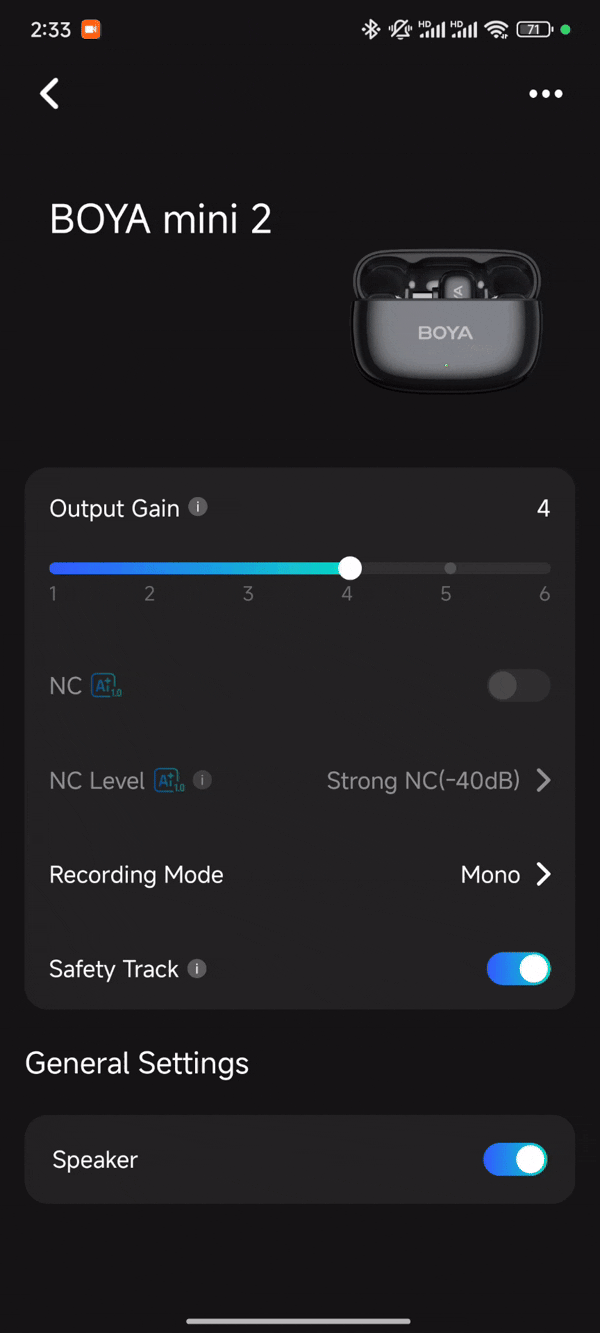 Cambiar modos en BOYA mini 2