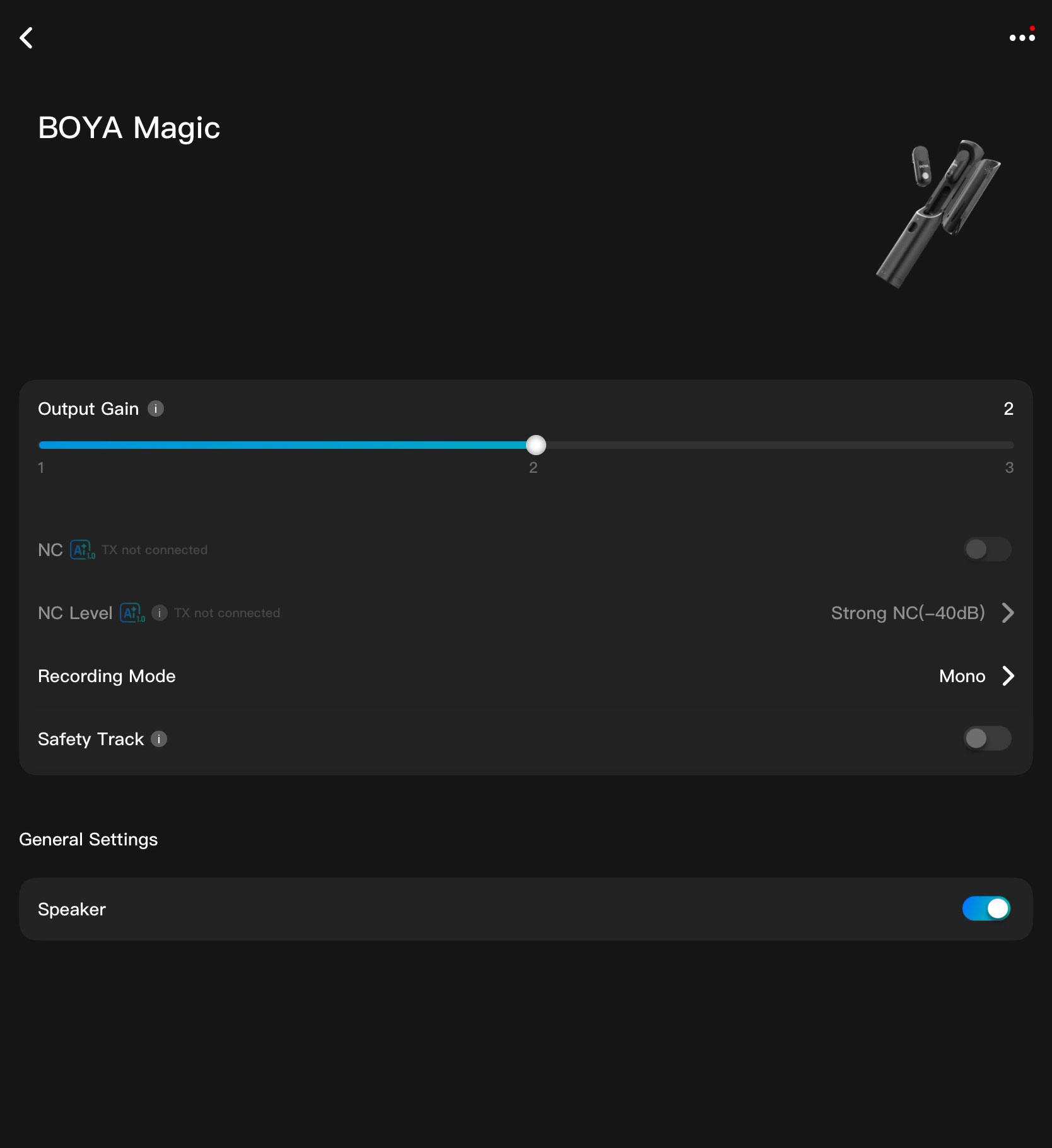 wireless microphone gain settings
